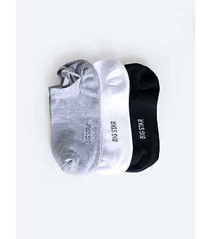 Комплект от 3 чифта мъжки чорапи в бяло, сиво и черно Camuso снимка