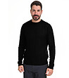 Черен мъжки пуловер с плетеници Boyno-0 снимка