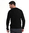 Черен мъжки пуловер с плетеници Boyno-1 снимка
