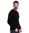 Черен мъжки пуловер с плетеници Boyno-2 снимка