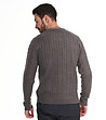 Сив мъжки пуловер с плетеници Boyno-1 снимка