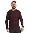 Мъжки пуловер в бордо с плетеници Boyno-0 снимка