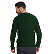 Зелен мъжки пуловер с плетеници Boyno-1 снимка