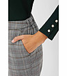 Сив дамски панталон на каре Dafne-3 снимка