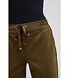 Дамски панталон в цвят маслина Sisi-3 снимка
