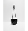 Черна дамска чанта с верижка-2 снимка