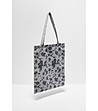 Дамска сива текстилна чанта с флорален принт-0 снимка