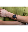 Розовозлатист дамски часовник с черен циферблат Midnight Moon -1 снимка