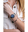 Сребрист дамски часовник със син циферблат Eternity-1 снимка