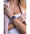 Розовозлатист дамски часовник със син циферблат Midnight Sky-1 снимка