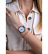 Сребрист дамски часовник със седефен циферблат Seashell -1 снимка