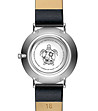 Сребрист дамски часовник с черна кожена каишка Seashell -2 снимка