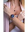 Дамски комплект от гривна и часовник в розовозлатисто и синьо Midnight Sky-1 снимка