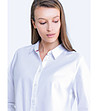 Дамска памучна риза Joliet в цвят крем -3 снимка