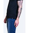 Памучна мъжка тениска в черно Supiclassic-3 снимка