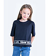 Тъмносиня детска памучна тениска Ramona-0 снимка