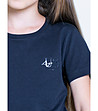 Детска памучна тениска в тъмносиньо Maddalena-3 снимка