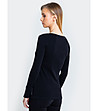 Черна памучна дамска блуза Paulana-1 снимка