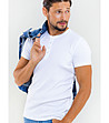 Мъжка памучна тениска в цвят крем Basicag-3 снимка