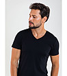 Памучна мъжка тениска в черно Basicov-2 снимка