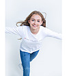 Детска памучна блуза в цвят крем Brina-2 снимка
