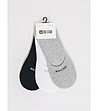 Комплект от 3 чифта унисекс памучни чорапи в черно, бяло и сиво-2 снимка