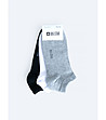 Комплект от 3 чифта дамски чорапи в сиво, бяло и черно-1 снимка