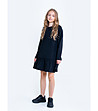 Памучна детска черна рокля Azalia-1 снимка