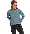 Дамски пуловер в син нюанс-2 снимка