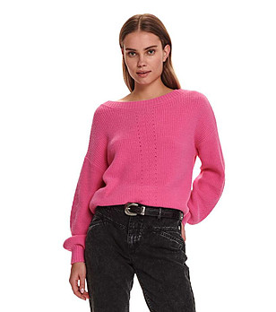 Розов дамски пуловер снимка