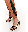 Дамски панталон в цвят камел-4 снимка