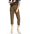 Дамски 7/8 памучен панталон в зелен нюанс Rina-3 снимка