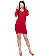 Червена вталена памучна рокля Odetta-0 снимка