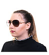 Златисти дамски слънчеви очила авиатор с кафяви лещи-0 снимка