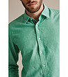 Памучна мъжка светлозелена риза Carlino-2 снимка