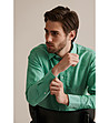 Памучна мъжка светлозелена риза Carlino-3 снимка