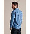 Синя памучна карирана мъжка риза Markos-1 снимка