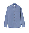 Синя памучна карирана мъжка риза Markos-4 снимка