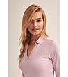 Светлорозова дамска блуза Saba с памук-2 снимка