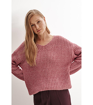 Дамски пуловер в розово Roti снимка