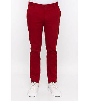 Червен мъжки памучен панталон Valir снимка