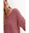 Дамски пуловер в розово Roti-3 снимка