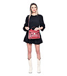 Дамска кожена чанта в червено Rika-4 снимка
