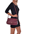 Дамска кожена чанта в цвят бургунд за рамо Eni-4 снимка