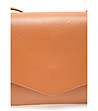 Дамска кожена чанта за рамо в цвят коняк Rina-2 снимка