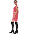 Розова рокля с къси ръкави и джобове Letta-3 снимка