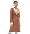 Дамско палто в цвят камел Camel-3 снимка