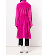 Дамско палто в цвят фуксия с колан-1 снимка
