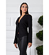 Елегантно дамско черно сако с памук-2 снимка