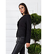Елегантно дамско черно сако с памук-3 снимка